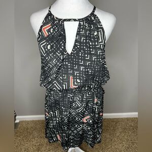 Collective concepts geometric print halter dress